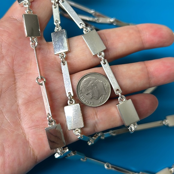 🖤ROBERT LEE MORRIS SOHO shiny silver plated multi-strand necklace - Picture 10 of 10